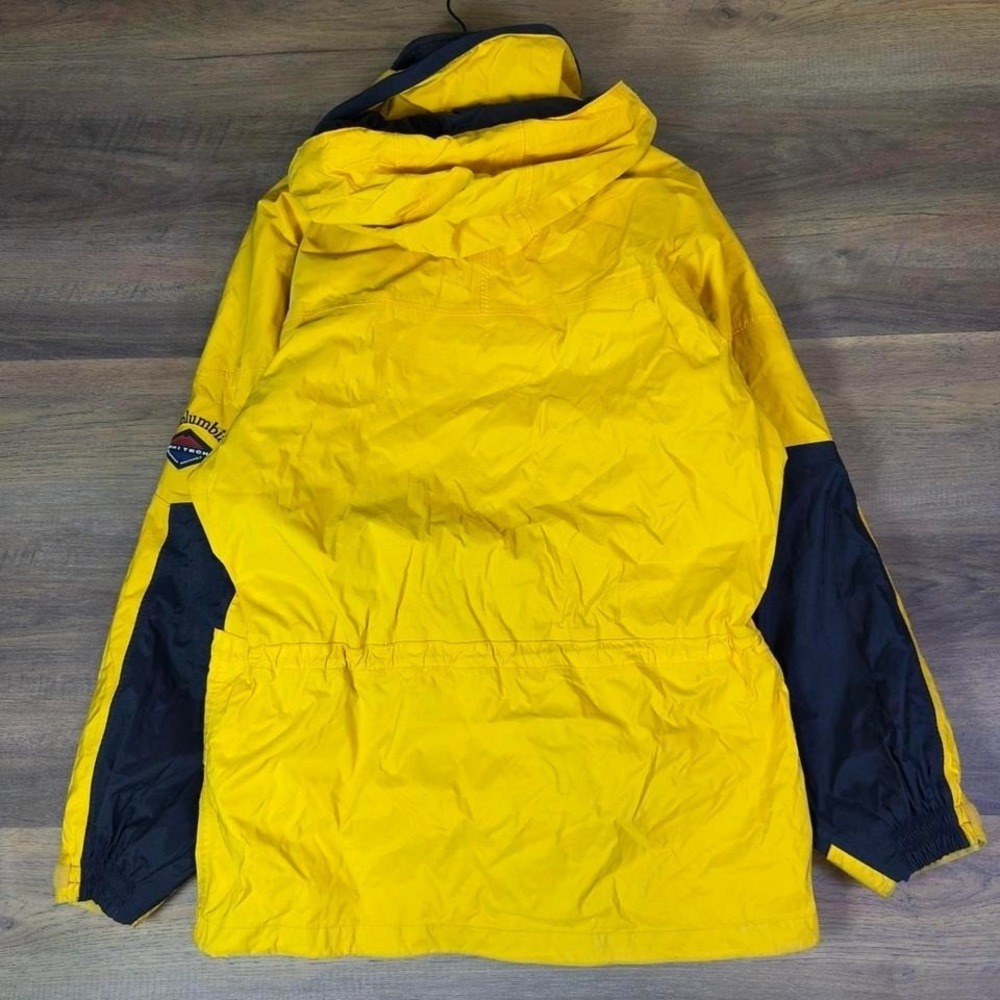 Columbia Hooded Ski Jacket Mens Small Yellow Black Winter Coat - Picture 2 of 4